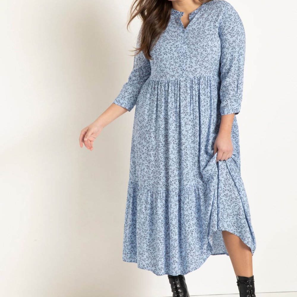 Long Printed Midi Dress